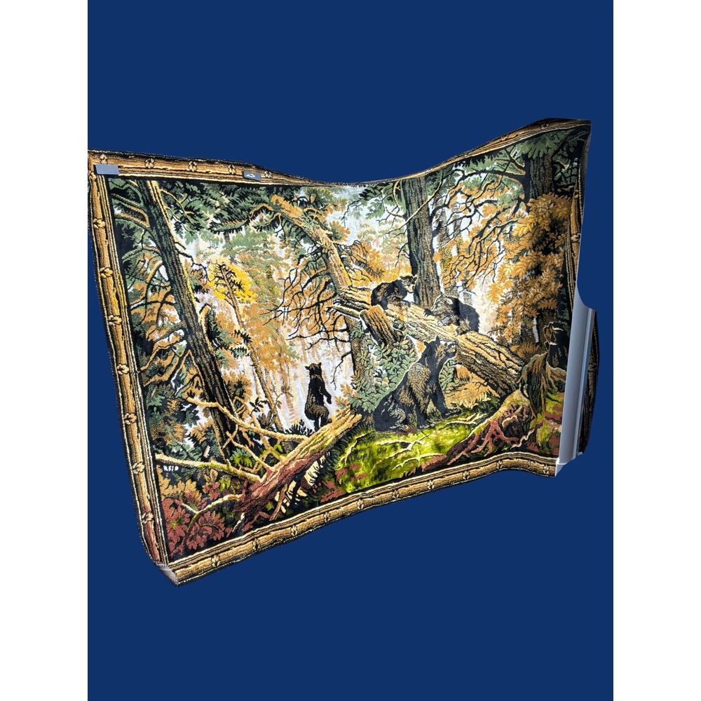 Cabin Unisex Unbranded Vintage Bear Forest Woven Wall Tapestry Large Multi